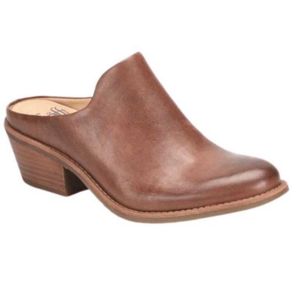 Sofft Womens Ameera Cafe Mule Bootie in Cognac Brown size 8